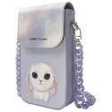 Etui na telefon portfel torebka zewstaw 3w1 Nimmy Big Eyed Pet 2.0 rabbit fioletowe