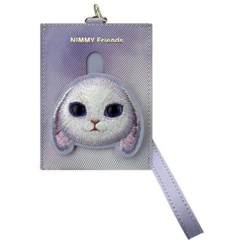 Etui na telefon portfel torebka zewstaw 3w1 Nimmy Big Eyed Pet 2.0 rabbit fioletowe