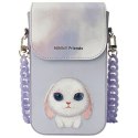 Etui na telefon portfel torebka zewstaw 3w1 Nimmy Big Eyed Pet 2.0 rabbit fioletowe