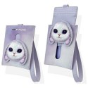 Etui na telefon portfel torebka zewstaw 3w1 Nimmy Big Eyed Pet 2.0 rabbit fioletowe