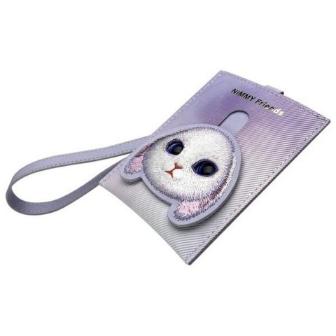 Etui na telefon portfel torebka zewstaw 3w1 Nimmy Big Eyed Pet 2.0 rabbit fioletowe