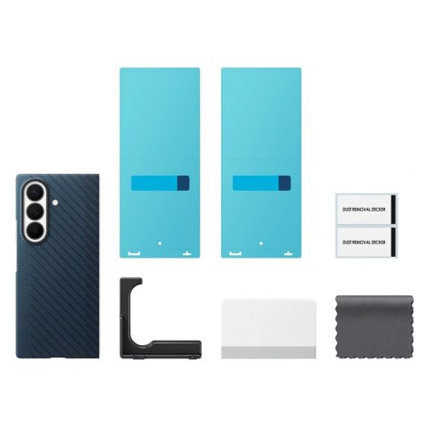 Etui Samsung Carbon Magnet Case do Samsung Galaxy Z Fold 8 Ultra kompatybilne z MagSafe + 2 szt. folii antyrefleksyjnej - granat