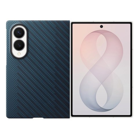 Etui Samsung Carbon Magnet Case do Samsung Galaxy Z Fold 8 kompatybilne z MagSafe + 2 szt. folii antyrefleksyjnej - granatowe