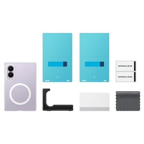 Etui Samsung Clear Magnet Case do Samsung Galaxy Z Fold 8 0.8 mm kompatybilne z MagSafe + 2 szt. folii antyrefleksyjnej - przezr