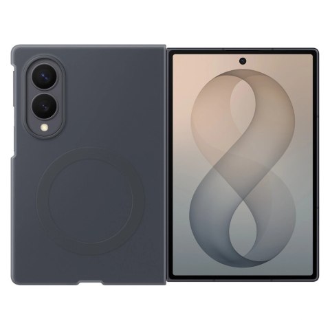 Etui Samsung Silicone Magnet Case do Samsung Galaxy Z Fold 8 kompatybilne z MagSafe + 2 szt. folii antyrefleksyjnej - czarne