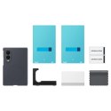 Etui Samsung Silicone Magnet Case do Samsung Galaxy Z Fold 8 kompatybilne z MagSafe + 2 szt. folii antyrefleksyjnej - czarne
