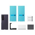 Etui Samsung Silicone Magnet Case do Samsung Galaxy Z Fold 8 kompatybilne z MagSafe + 2 szt. folii antyrefleksyjnej - fioletowe