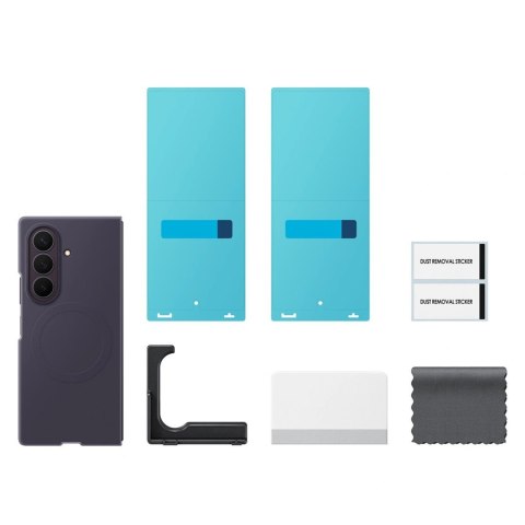 Etui Samsung Silicone Magnet Case do Samsung Galaxy Z Fold 8 kompatybilne z MagSafe + 2 szt. folii antyrefleksyjnej - fioletowe