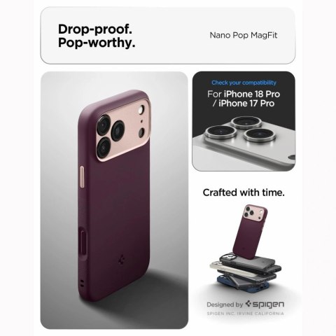 Etui Spigen Nano Pop MagSafe na iPhone 18 Pro Max / 17 Pro Max - dark cherry