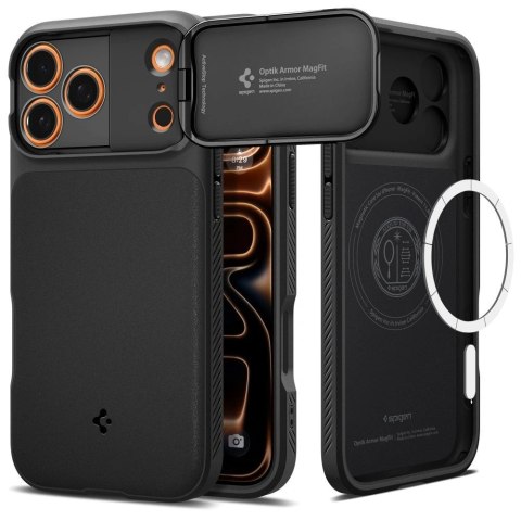 Etui Spigen Optik Armor MagSafe na iPhone 18 Pro / 17 Pro - czarne