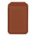 Etui portfel z podstawką zgodne z MagSafe Satechi Vegan Leather Wallet Stand skórzane brązowe