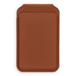 Etui portfel z podstawką zgodne z MagSafe Satechi Vegan Leather Wallet Stand skórzane brązowe