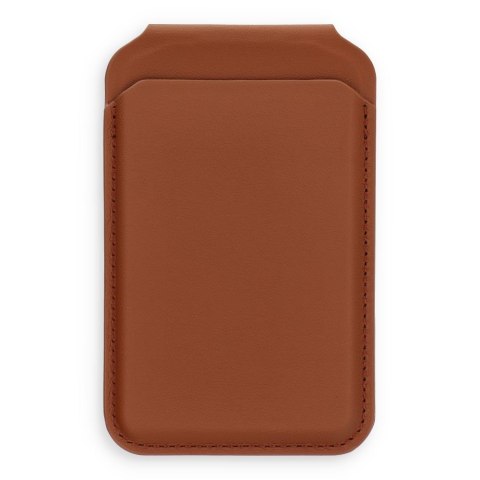 Etui portfel z podstawką zgodne z MagSafe Satechi Vegan Leather Wallet Stand skórzane brązowe