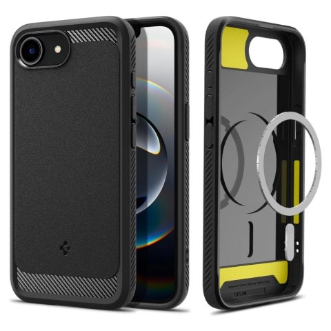 Etui Spigen Rugged Armor MagSafe na iPhone 16e / 17e- czarne