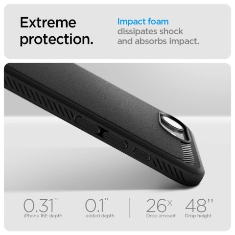 Etui Spigen Rugged Armor MagSafe na iPhone 16e / 17e- czarne