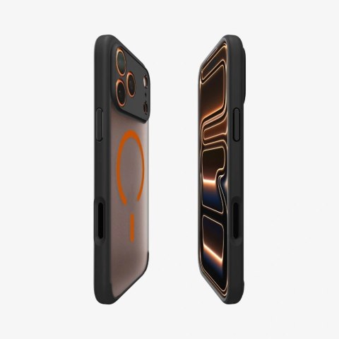Etui Spigen Ultra Hybrid MagSafe na iPhone 17 Pro - czarno-pomarańczowy
