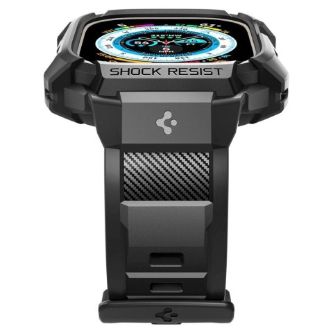 Etui z paskiem Spigen Rugged Armor Pro na Apple Watch Ultra 49 mm - czarne