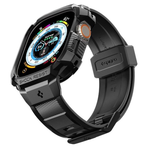 Etui z paskiem Spigen Rugged Armor Pro na Apple Watch Ultra 49 mm - czarne