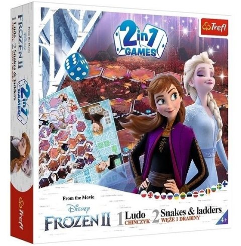 Frozen 2 2w1 Chińczyk - Węże i drabiny TREFL
