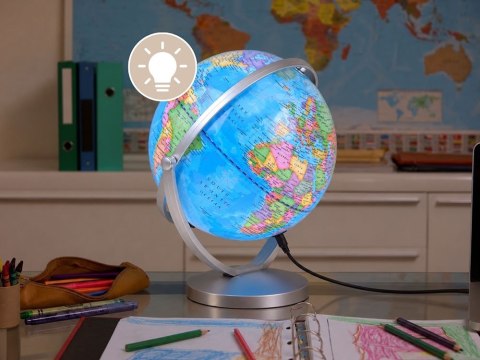 GLOBUS interaktywny 2w1 LAMPKA - podświetlany, żyroskopowy 20cm ZA6215