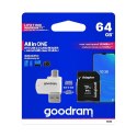 GOODRAM czytnik kart pamięci USB A + Micro USB ALL IN ONE M1A4 + karta microSD 64GB z adapterem