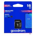 GOODRAM karta pamięci microSD 16GB 100MB/s class 10 UHS I z adapterem SD
