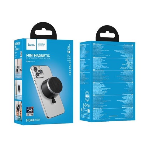 Głośnik bluetooth 3W 3h Hoco z wbudowanym magnesem HC43 czarny