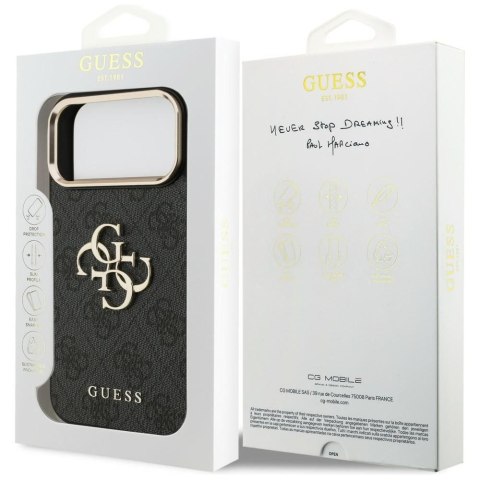 GUESS futerał do IPHONE 18 Pro Max / 17 Pro Max GUE005594 (PU W/ Big 4G Classic Logo) czarny złoty