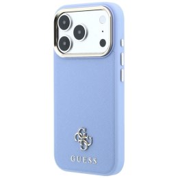 GUESS futerał do IPHONE 18 Pro Max/17 Pro Max kompatybilny z MagSafe (Saffiano Small 4G & Classic Logo) jasno niebieski