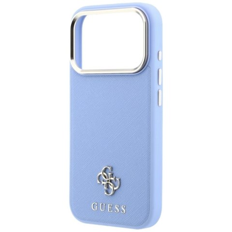 GUESS futerał do IPHONE 18 Pro Max/17 Pro Max kompatybilny z MagSafe (Saffiano Small 4G & Classic Logo) jasno niebieski