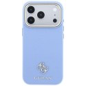 GUESS futerał do IPHONE 18 Pro Max/17 Pro Max kompatybilny z MagSafe (Saffiano Small 4G & Classic Logo) jasno niebieski
