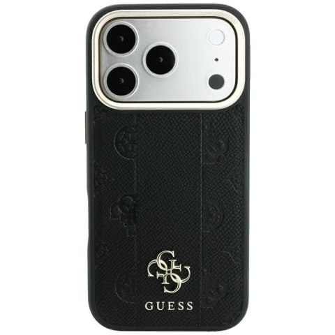 GUESS futerał do IPHONE 18 Pro Max/17 Pro Max kompatybilny z MagSafe (Stripe Peony 4G Logo) czarny