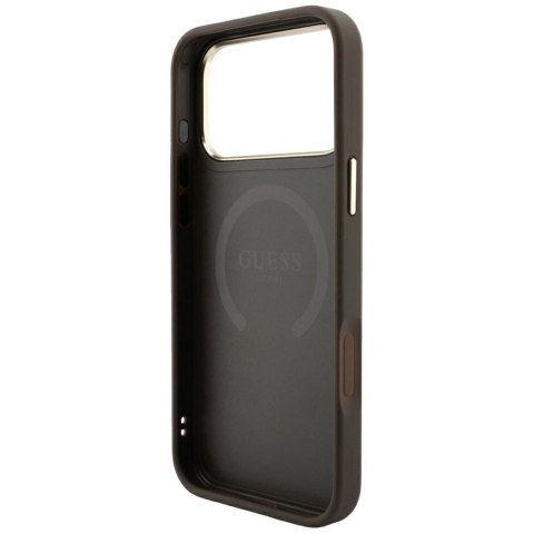 GUESS futerał do IPHONE 18 Pro Max/17 Pro Max kompatybilny z MagSafe (Stripe Round and Classic Logos 4G) brązowy