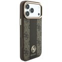 GUESS futerał do IPHONE 18 Pro Max/17 Pro Max kompatybilny z MagSafe (Stripe Round and Classic Logos 4G) brązowy