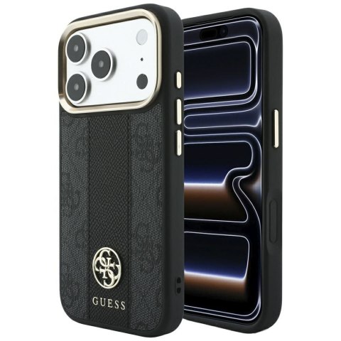 GUESS futerał do IPHONE 18 Pro Max/17 Pro Max kompatybilny z MagSafe (Stripe Round and Classic Logos 4G) czarny
