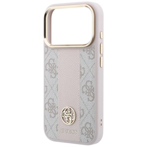 GUESS futerał do IPHONE 18 Pro Max/17 Pro Max kompatybilny z MagSafe (Stripe Round and Classic Logos 4G) różowy