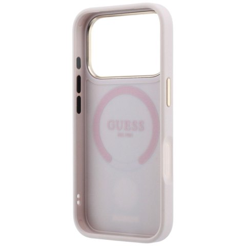 GUESS futerał do IPHONE 18 Pro Max/17 Pro Max kompatybilny z MagSafe (Stripe Round and Classic Logos 4G) różowy