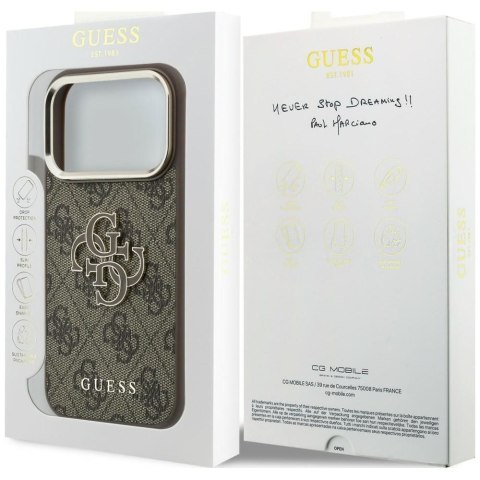 GUESS futerał do IPHONE 18 Pro/17 Pro (Big Resin Logo 4G) brązowy