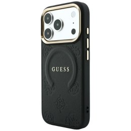 GUESS futerał do IPHONE 18 Pro/17 Pro kompatybilny z MagSafe (Saffiano Peony Ring) czarny