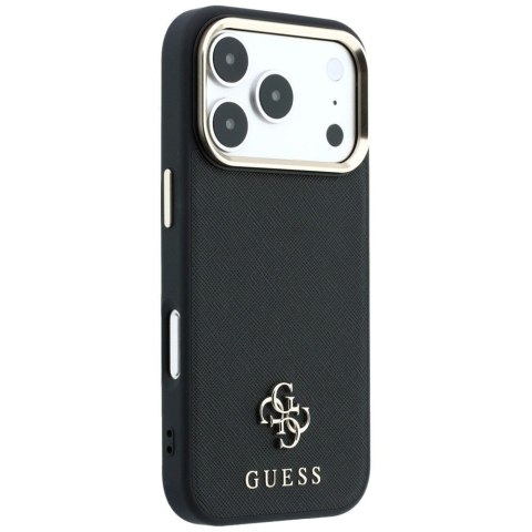 GUESS futerał do IPHONE 18 Pro/17 Pro kompatybilny z MagSafe (Saffiano Small 4G & Classic Logo) czarny