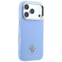 GUESS futerał do IPHONE 18 Pro/17 Pro kompatybilny z MagSafe (Saffiano Small 4G & Classic Logo) jasno niebieski