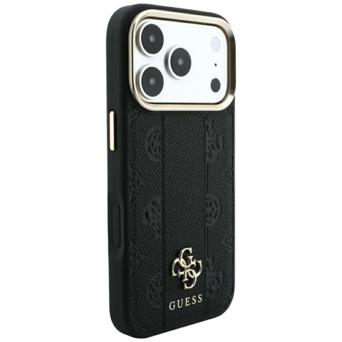 GUESS futerał do IPHONE 18 Pro/17 Pro kompatybilny z MagSafe (Stripe Peony 4G Logo) czarny