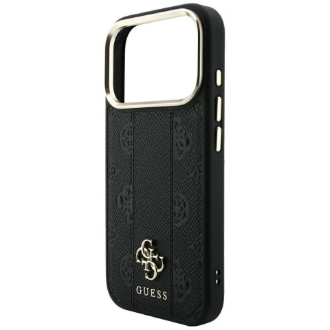 GUESS futerał do IPHONE 18 Pro/17 Pro kompatybilny z MagSafe (Stripe Peony 4G Logo) czarny