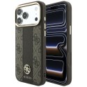 GUESS futerał do IPHONE 18 Pro/17 Pro kompatybilny z MagSafe (Stripe Round and Classic Logos 4G) brązowy