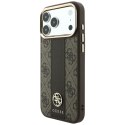 GUESS futerał do IPHONE 18 Pro/17 Pro kompatybilny z MagSafe (Stripe Round and Classic Logos 4G) brązowy