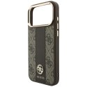 GUESS futerał do IPHONE 18 Pro/17 Pro kompatybilny z MagSafe (Stripe Round and Classic Logos 4G) brązowy