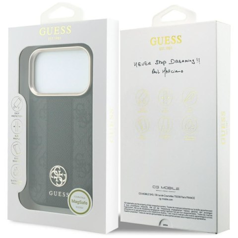 GUESS futerał do IPHONE 18 Pro/17 Pro kompatybilny z MagSafe (Stripe Round and Classic Logos 4G) czarny