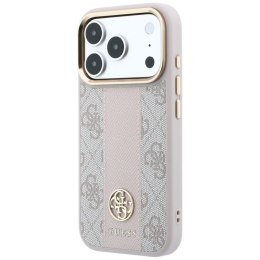 GUESS futerał do IPHONE 18 Pro/17 Pro kompatybilny z MagSafe (Stripe Round and Classic Logos 4G) różowy