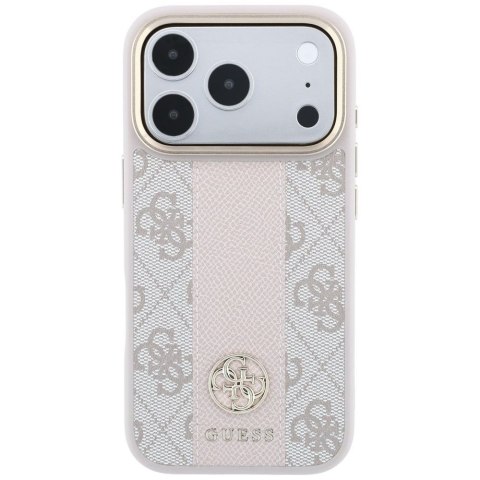 GUESS futerał do IPHONE 18 Pro/17 Pro kompatybilny z MagSafe (Stripe Round and Classic Logos 4G) różowy