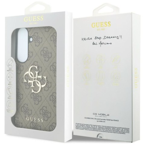 GUESS futerał do SAMSUNG S26 FE (Leather 4G Metal Logo) brązowy